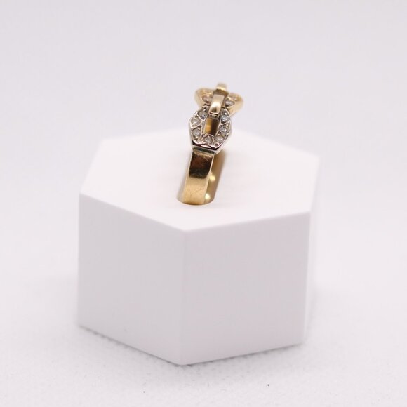 Vintage 19k Two-Tone Solid Gold Ring Portuguese Solid Gold (800 Purity) Size 6.5 - Picture 4 of 9